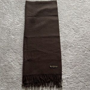 Aritzia Dark Brown Fringed Scarf
